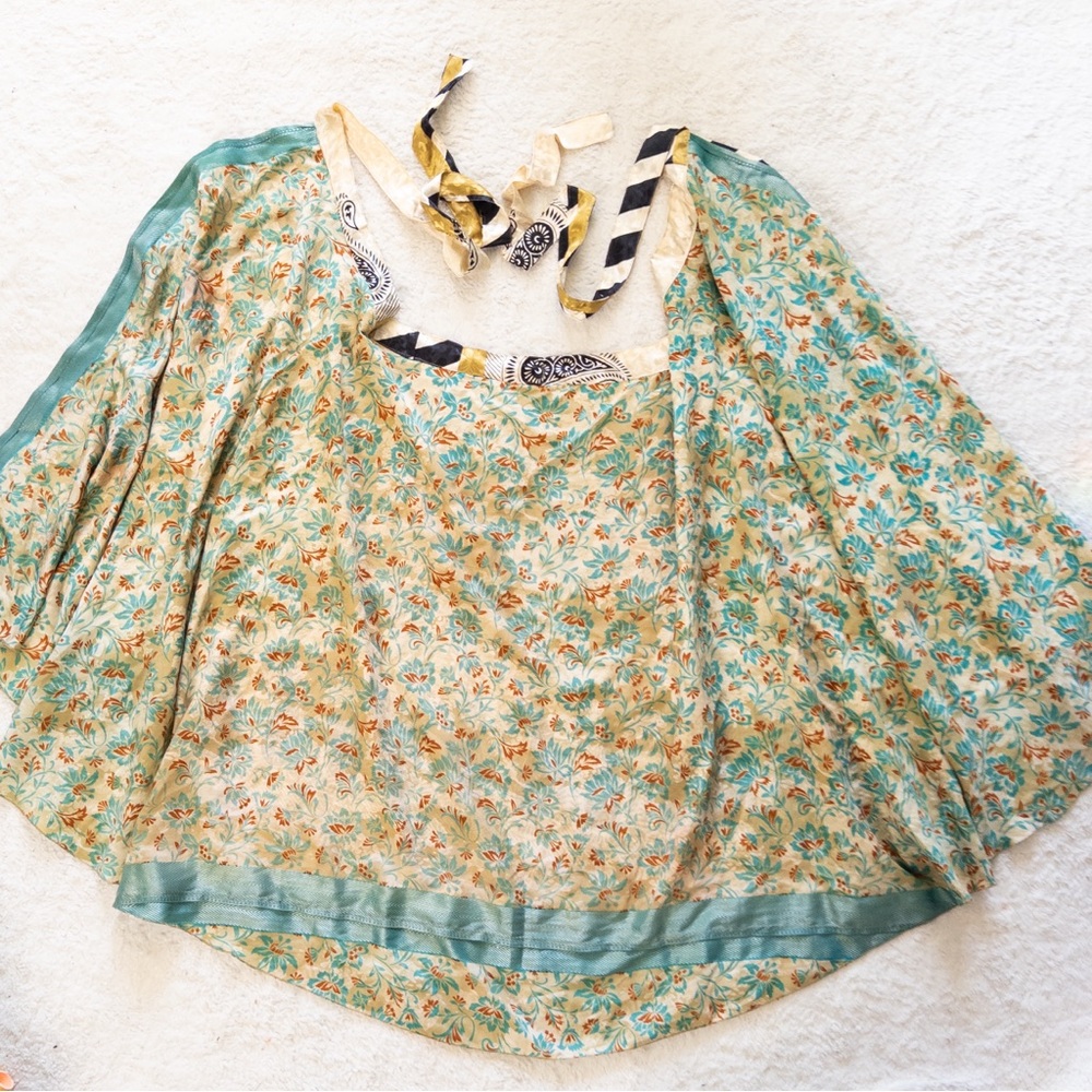 Reversible Sari Wrap Skirt Boho Patchwork Festiva… - image 8